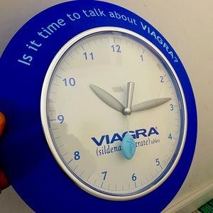 Great Fathers Day Joke Gift VINTAGE: New Clock Great Gift!!! "Little Blue Pill"